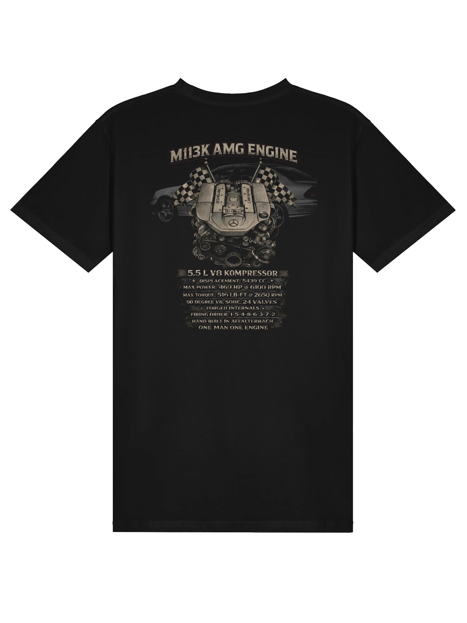 M113K V8 Heritage Tee Black: Double-Sided product image (2)