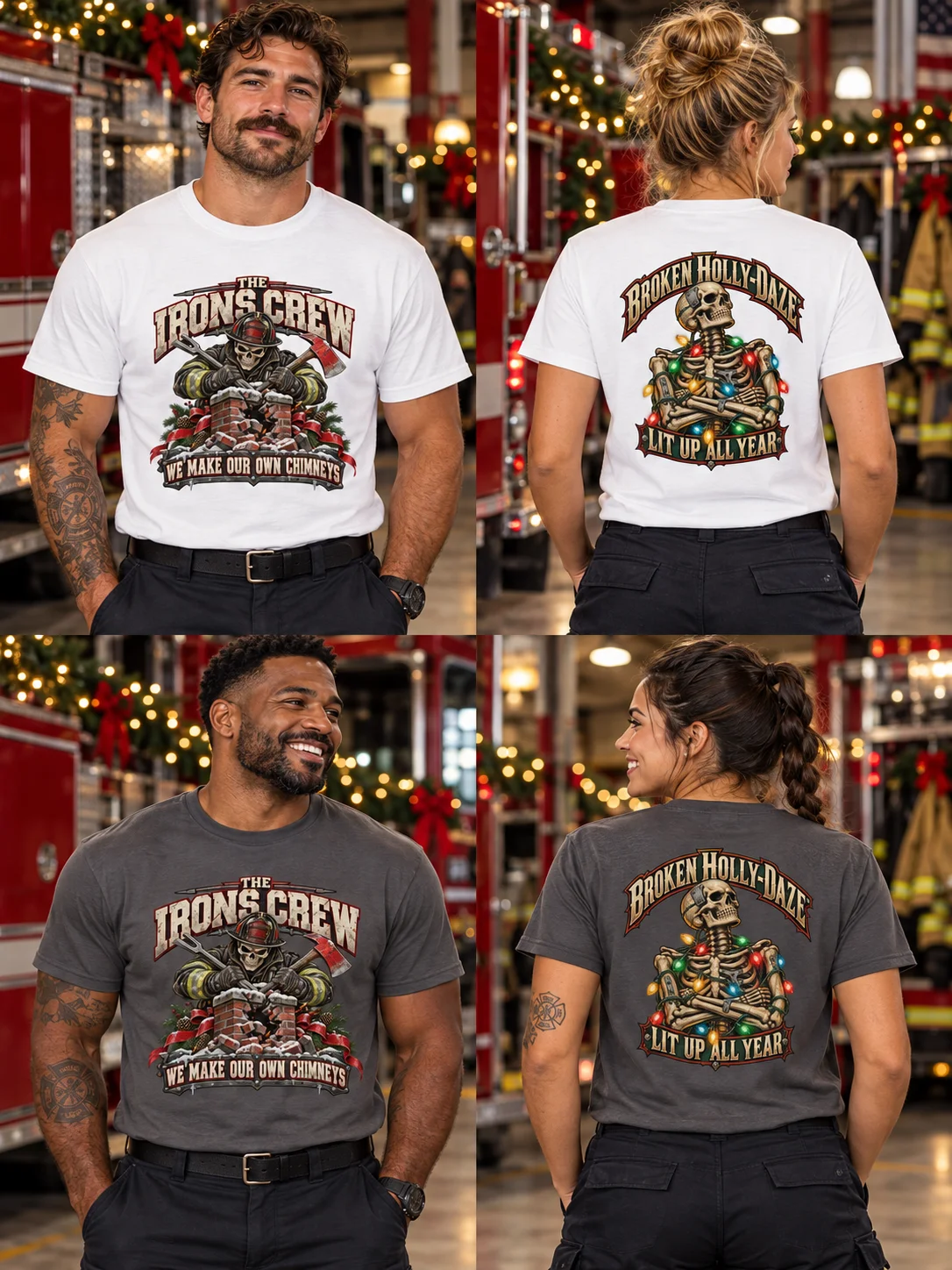 Firefighter Christmas Shirt — The Irons Crew, We Make Our Own Chimneys | Broken Sleigh™ product image (1)