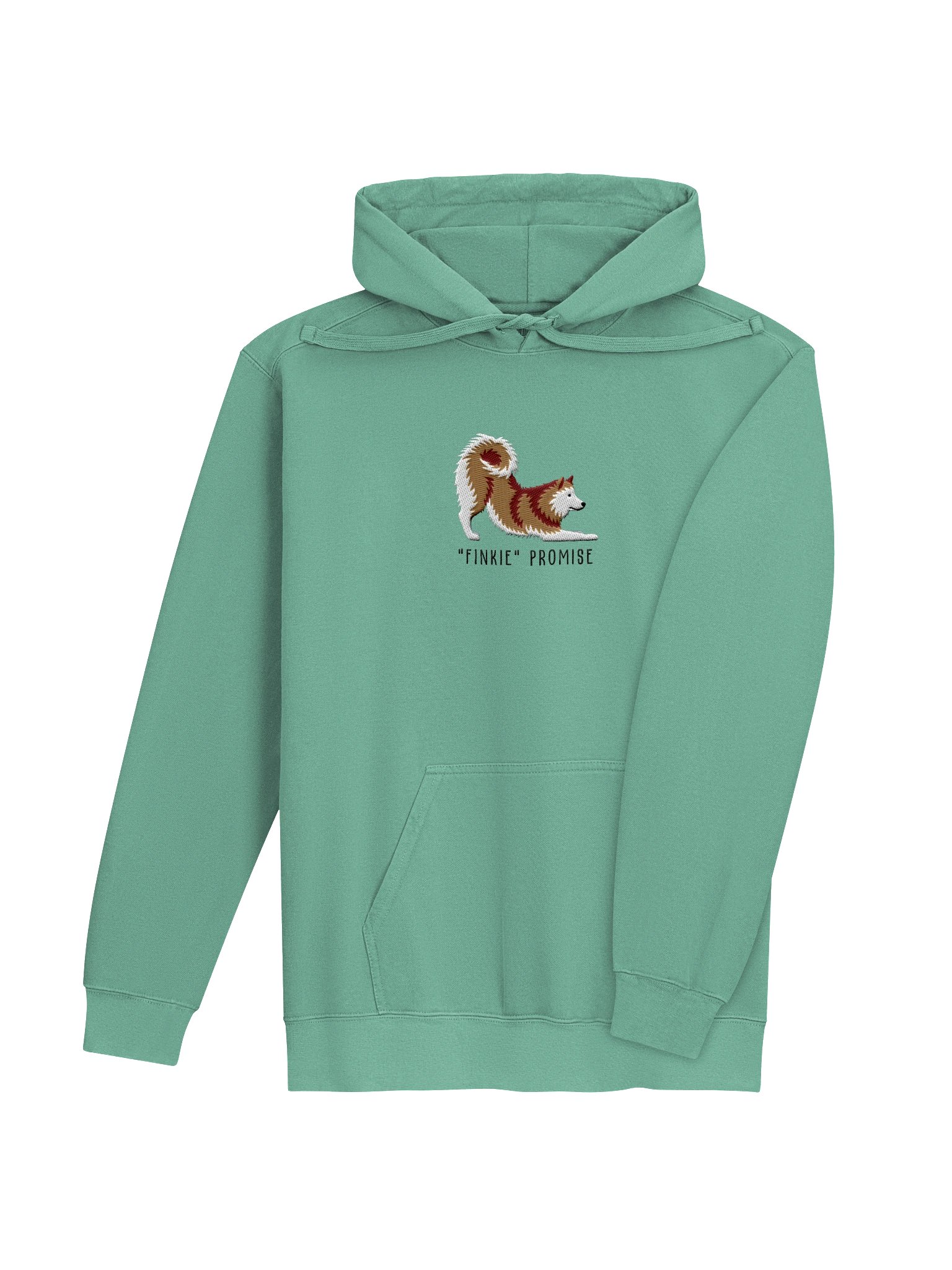 Finkie Promise Premium Hoodie (Embroidered) of a Finnish Spitz(Gold) product image (16)