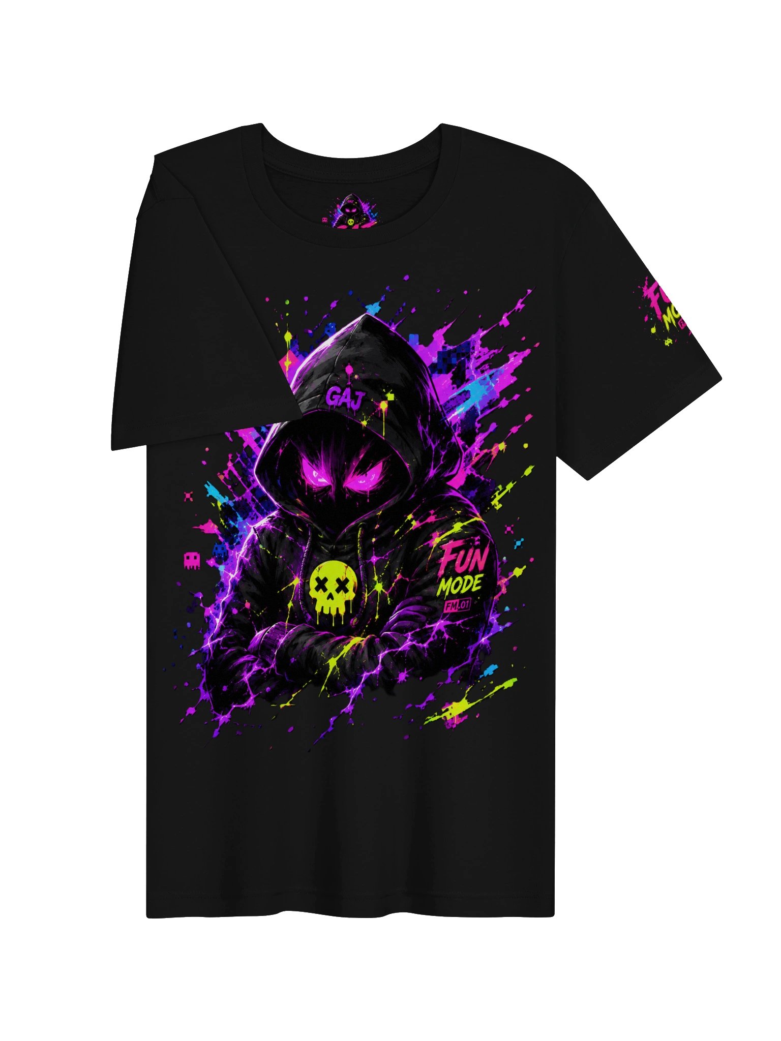 GAJ Fun Mode FM.01 – Neon Chaos Gamer Tee product image (3)