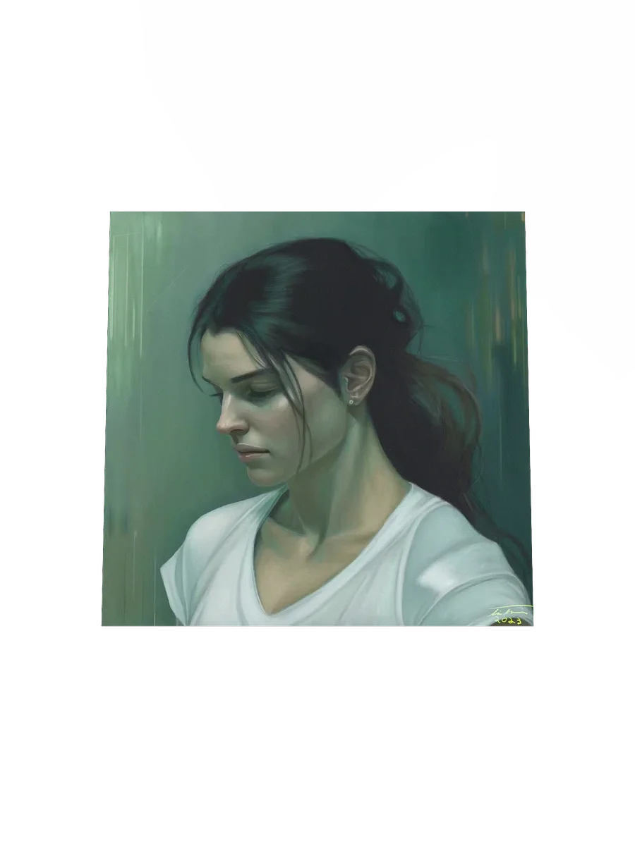 ABIGAIL: Melancholic Portrait Painting (10x10 Print) product image (4)