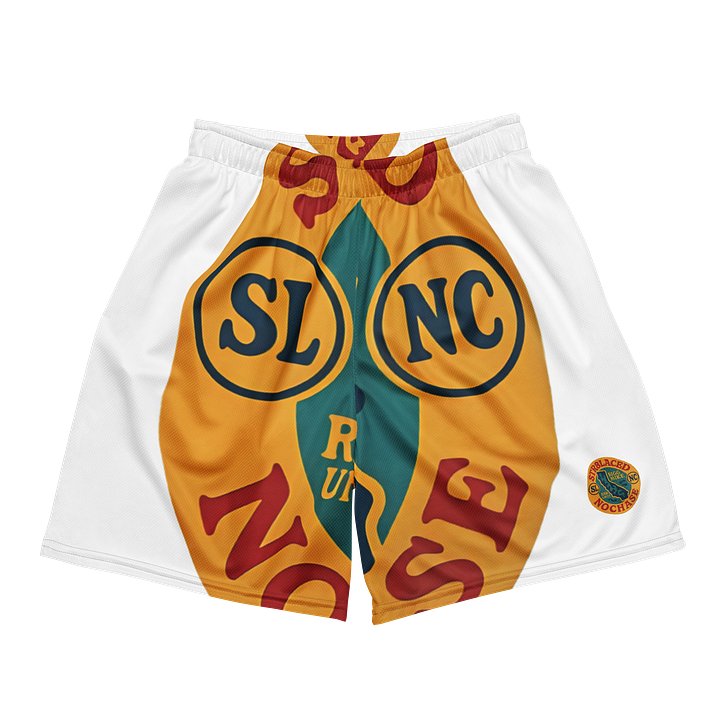 SLNC Logo Mesh Shorts (White) product image (1)