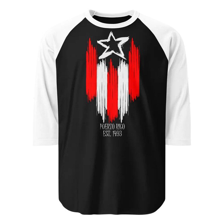 Puerto Rico Flag Drip Jersey Raglan Tee product image (1)