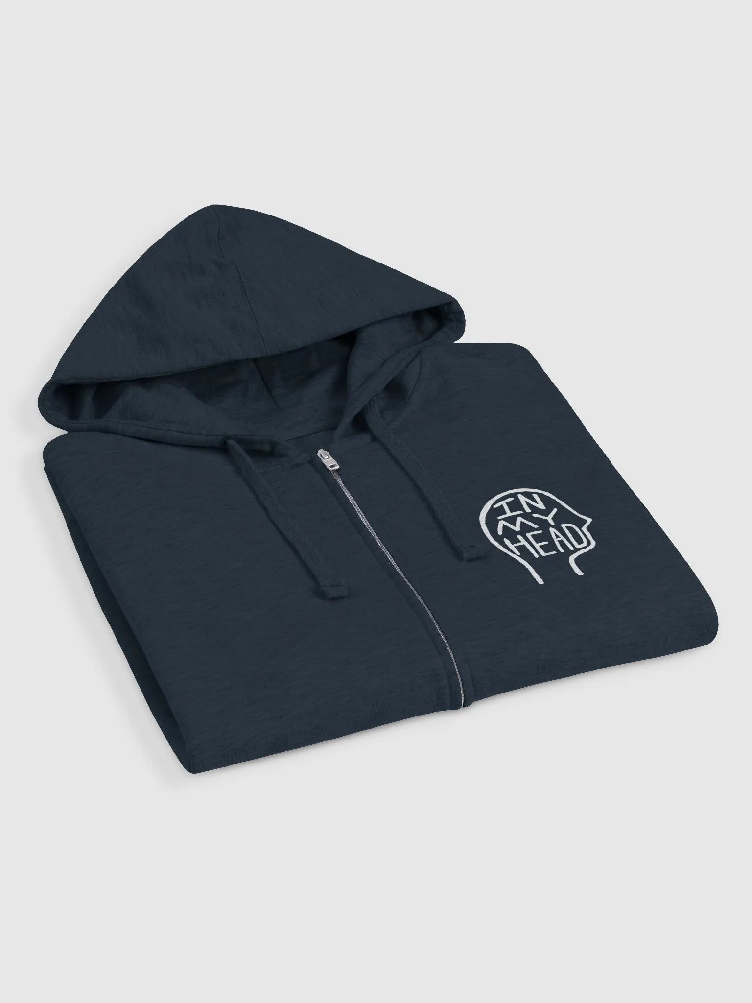 In My Head (sm. white design) zip-up hoodie product image (4)