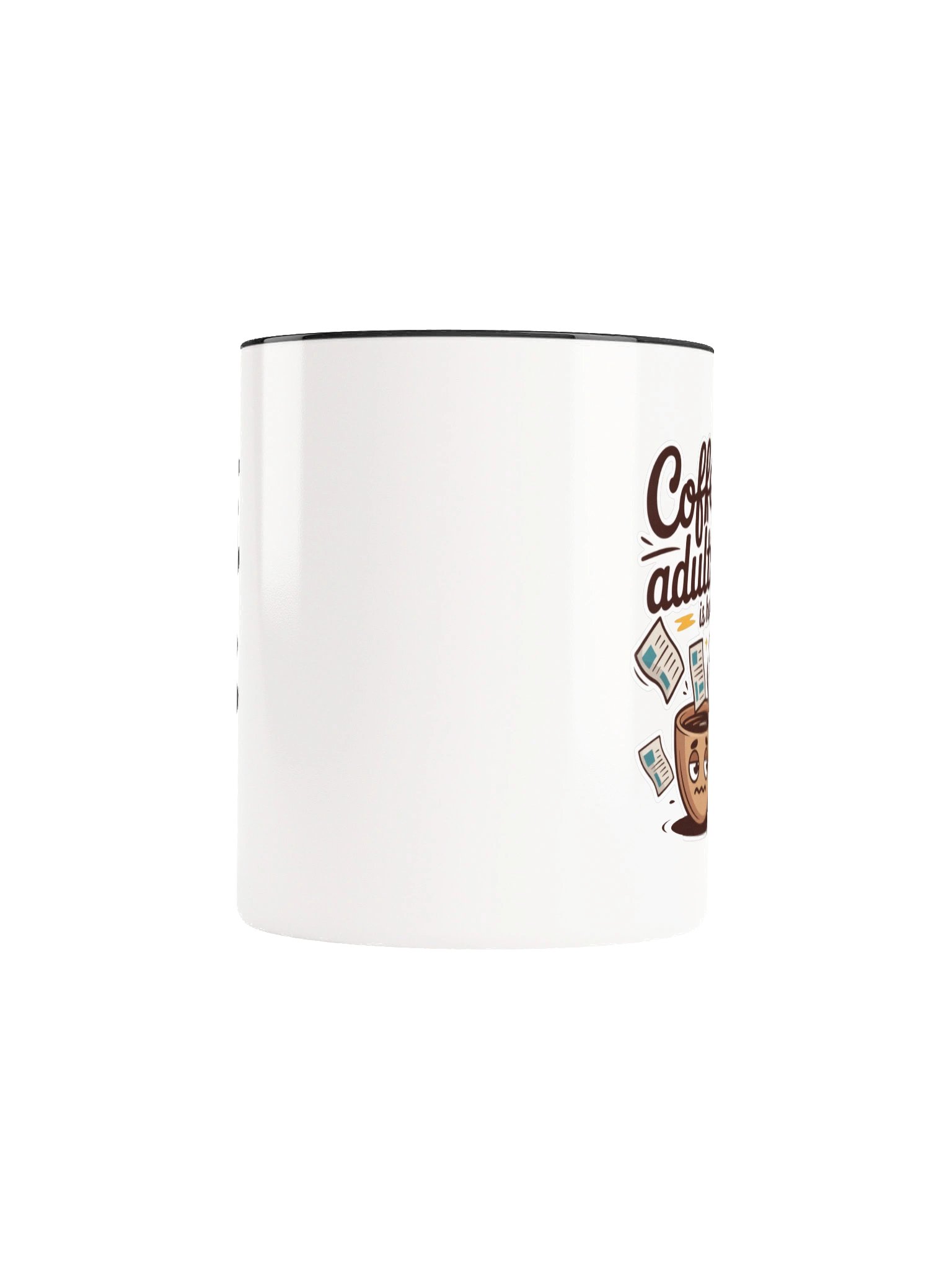 Coffee Because Adulting Is Hard Funny Mug - with Color Inside product image (5)
