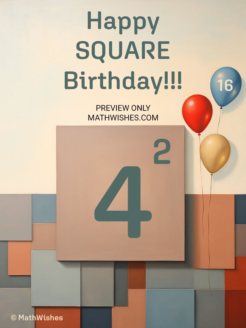 16th Birthday Card - Square Birthday product image (1)