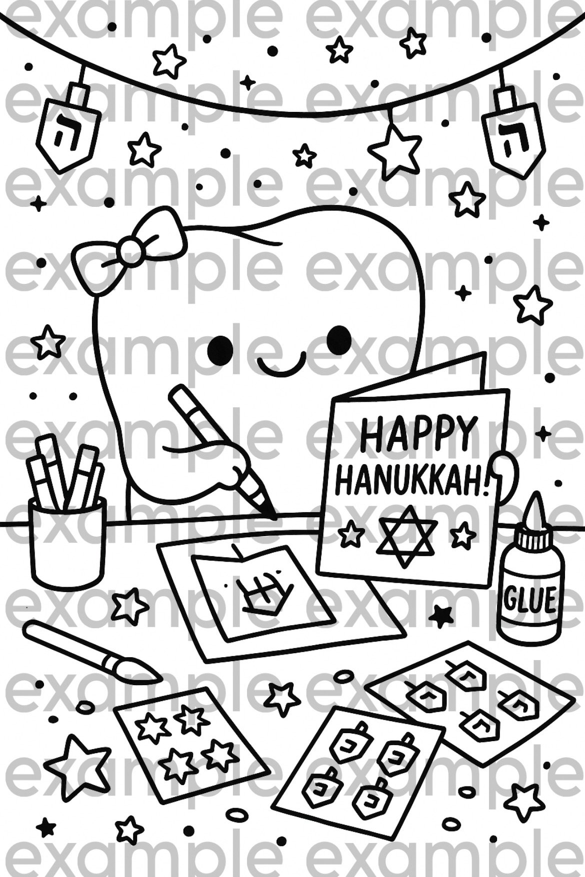 Floss-tival of Lights Hannukah Coloring pages product image (7)