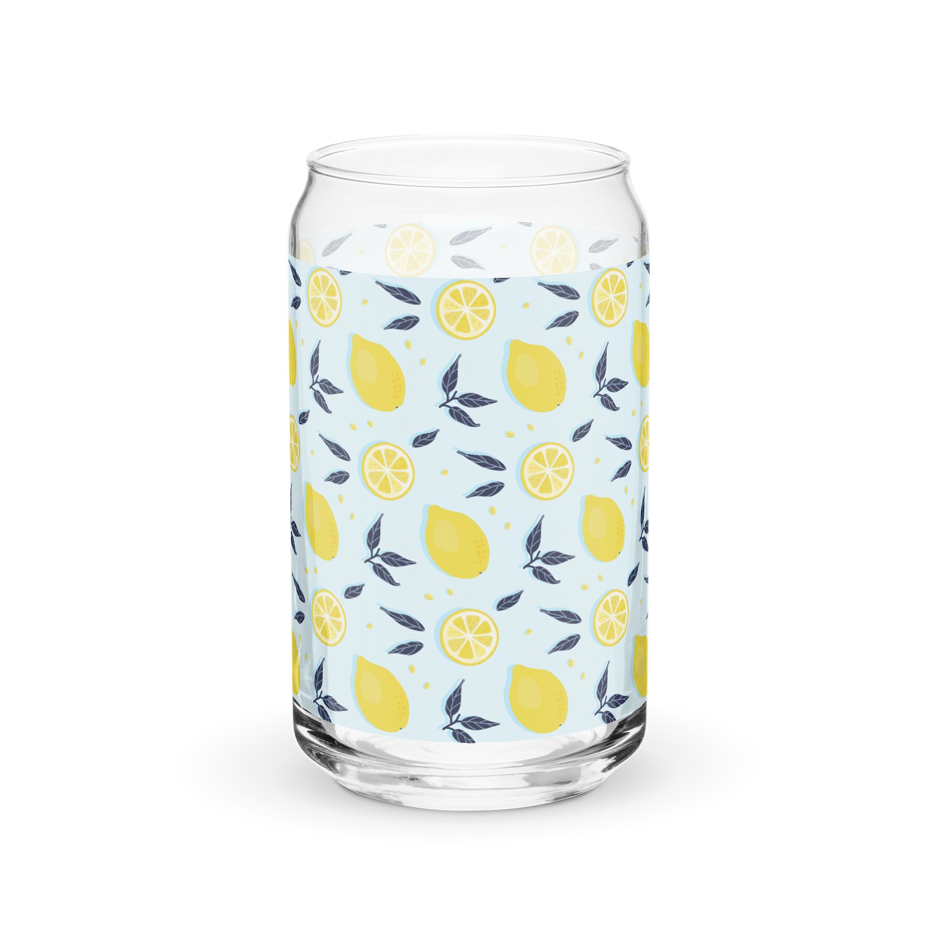 Stylish Can-Shaped Glass with Bright Lemon Print product image (8)