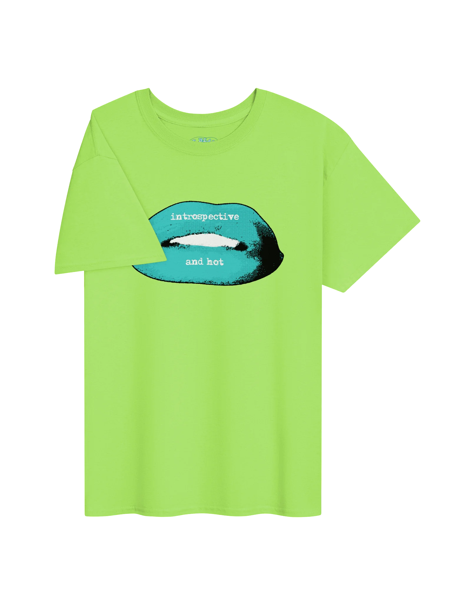 Turquoise and Green Hot and Introspective Lips Tee product image (3)