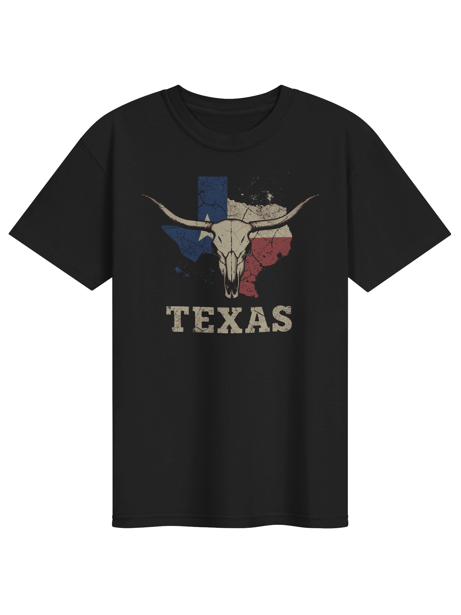 Texas Cow Skull State Outline T-Shirt | Vintage Western State Pride Tee product image (1)