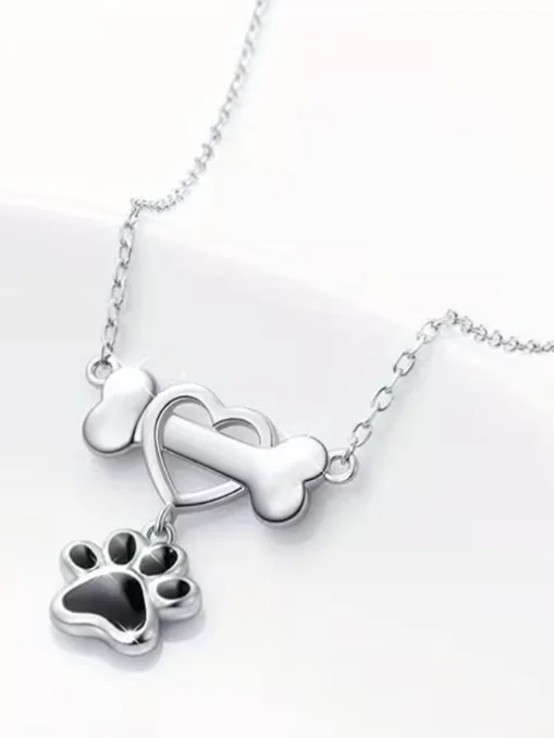 Paw, Heart, Bone Pendant with Necklace product image (2)