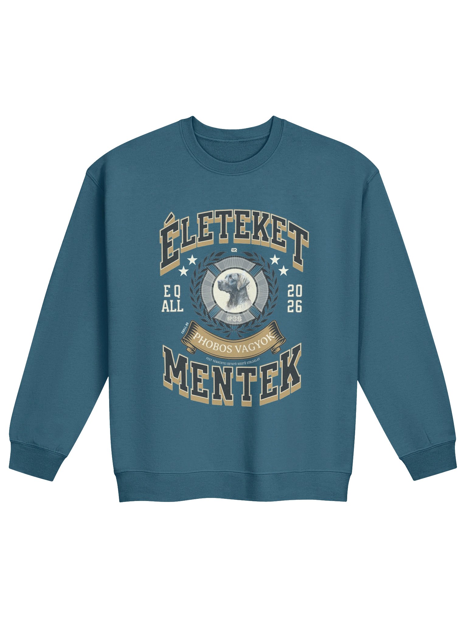 Életeket Mentek Phobos Vagyok_Unisex Gildan Pulcsi_EQALL.hu® Originals_Mustár / Fekete product image (2)
