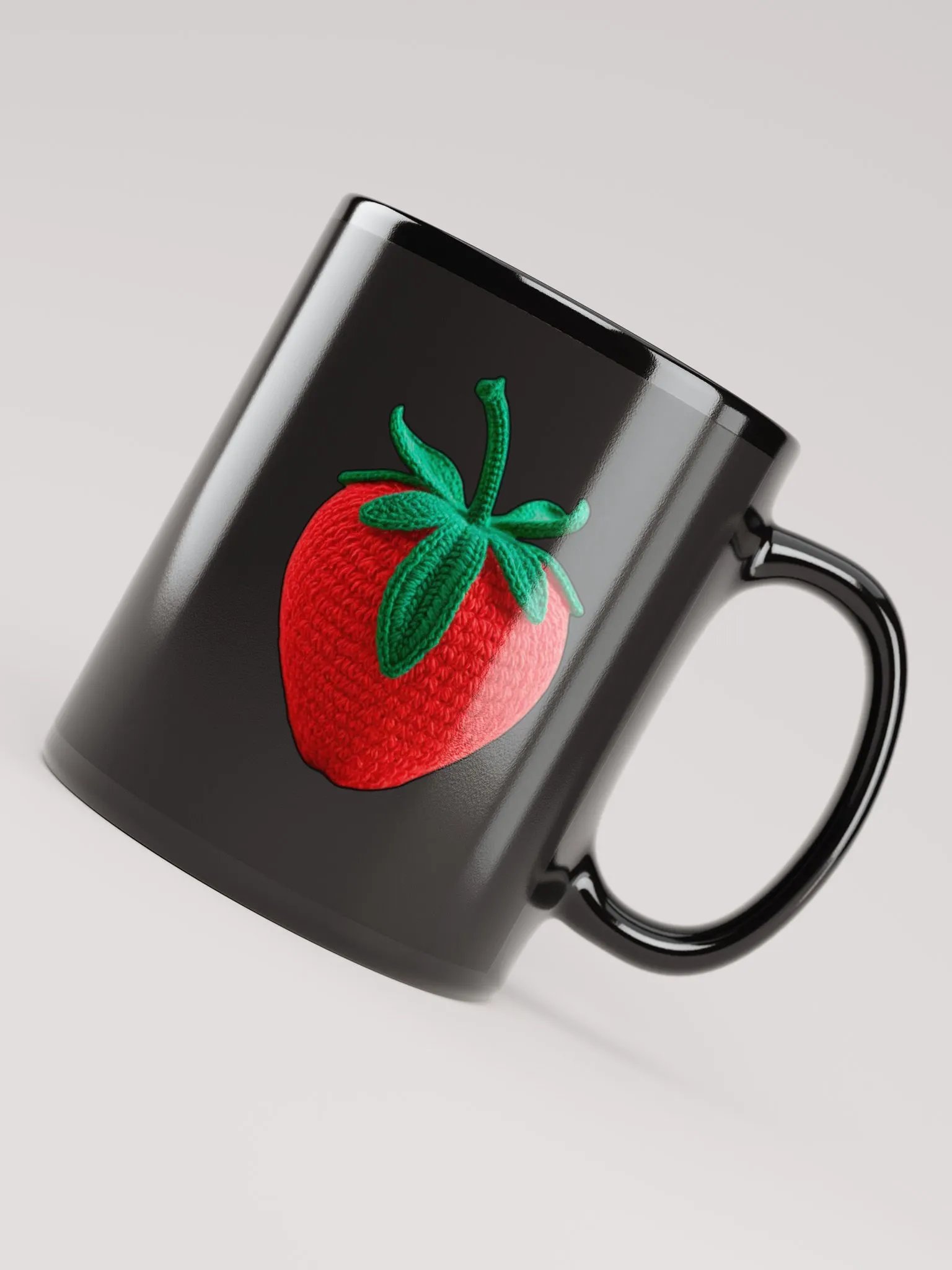 CozyAvocado Black Glossy Strawberry Mug #1 product image (4)