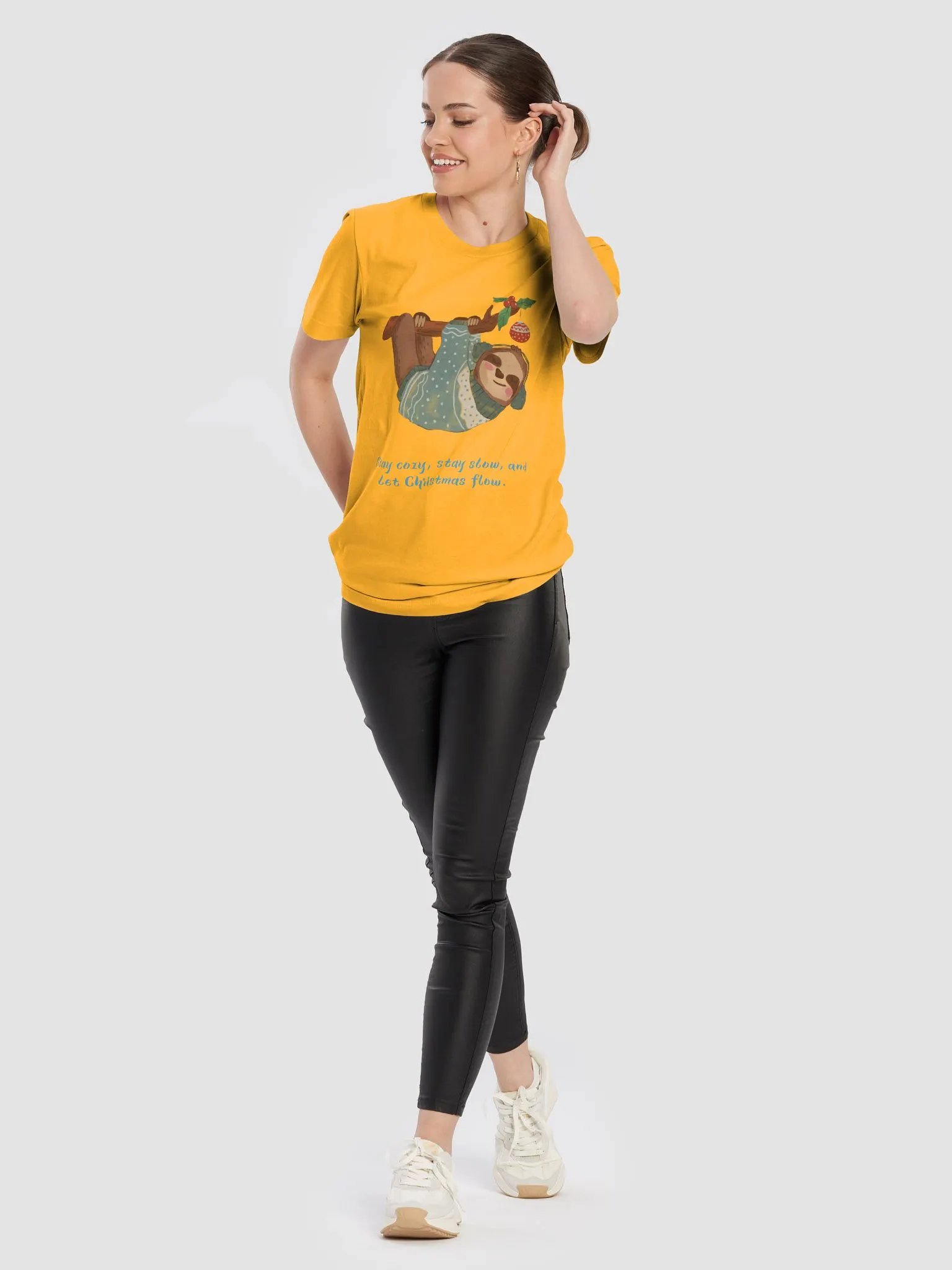 Cozy Sloth Christmas T-Shirt product image (6)
