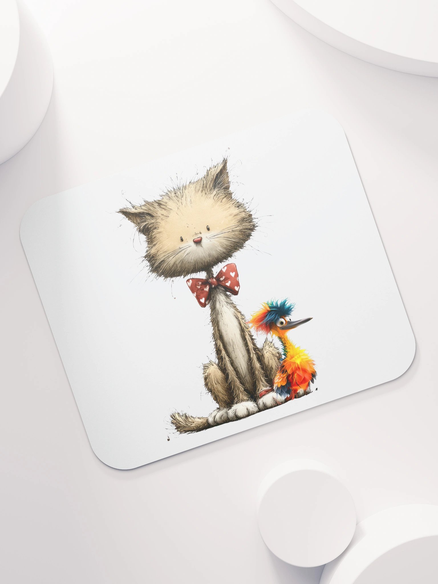 Cute Cat Bird Mouse Pad product image (7)