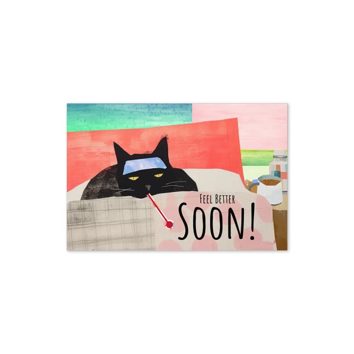 "Feel Better Soon!" Black Cat Greeting Card product image (2)
