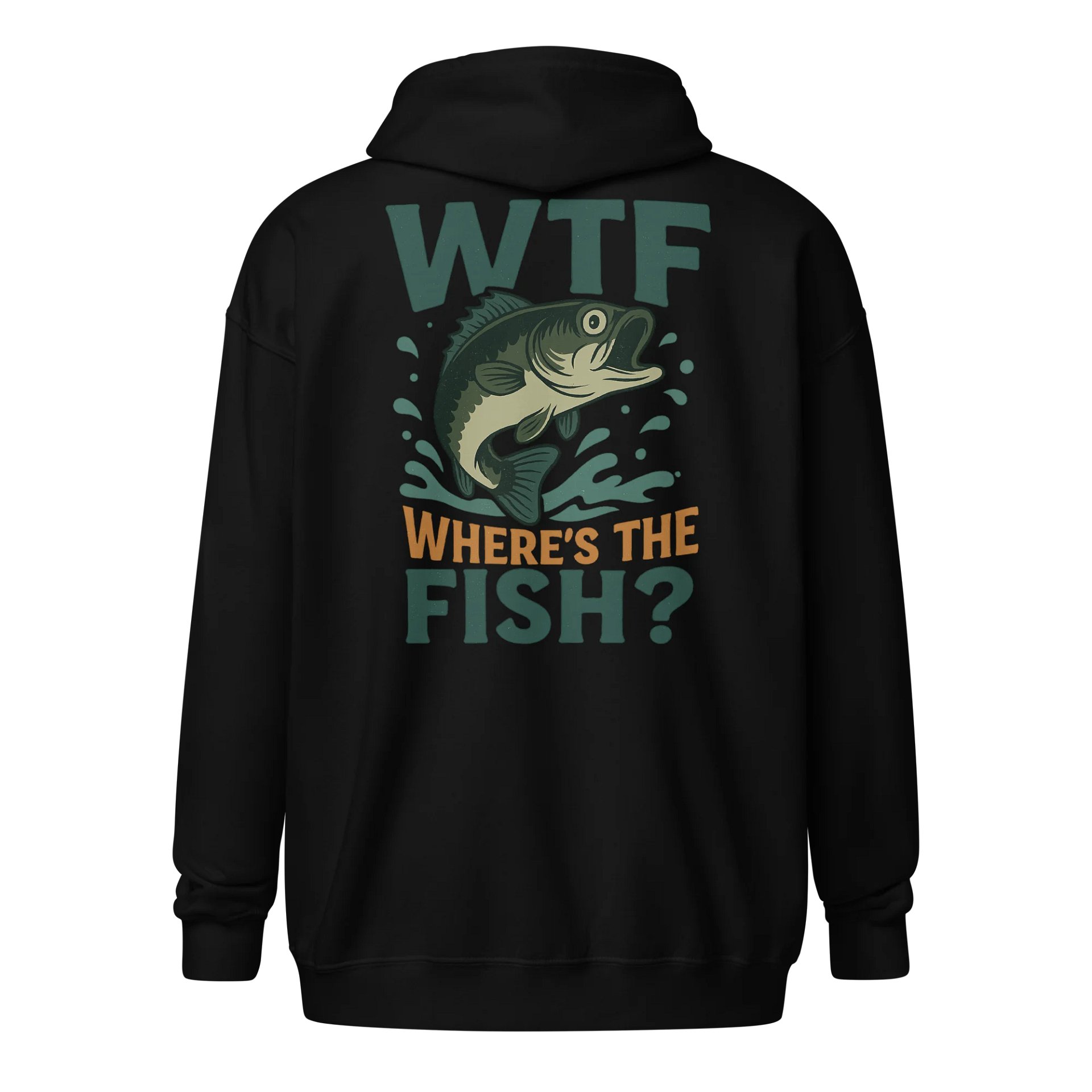 Funny Fishing Zip Hoodie – WTF Where’s the Fish Graphic product image (1)