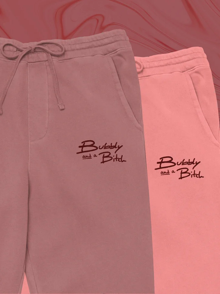 Bubbly and a B*tch (maroon thread) pigment dyed sweatpants product image (1)