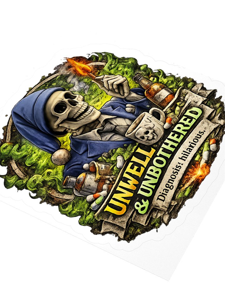 ''Unwell & Unbothered'' Kiss Cut Stickers product image (2)