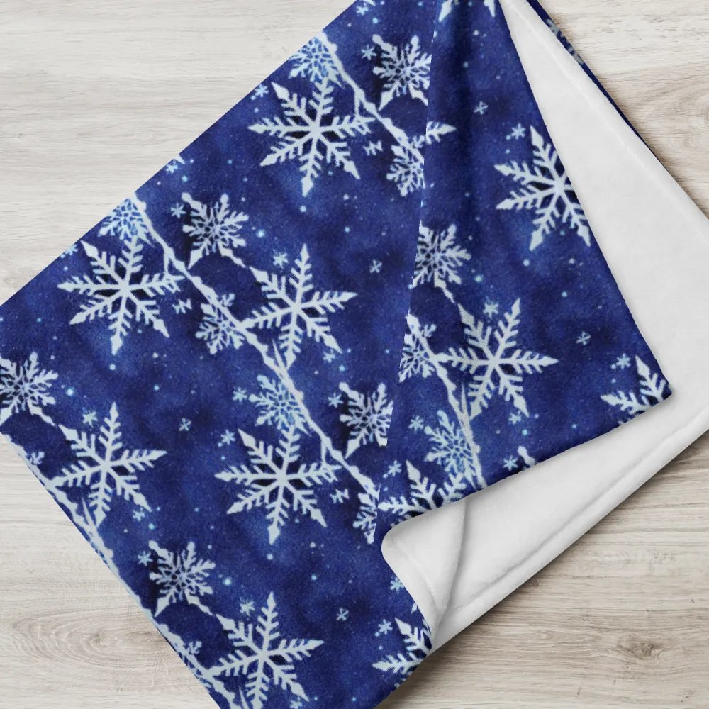 Indigo Snowflake Fluffy Blanket Throw product image (10)