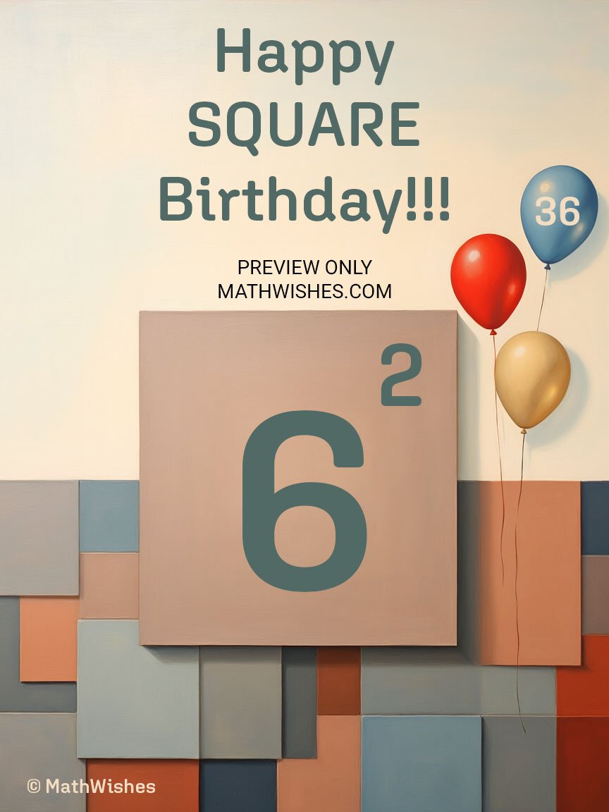 36th Birthday Card - Square Birthday product image (1)
