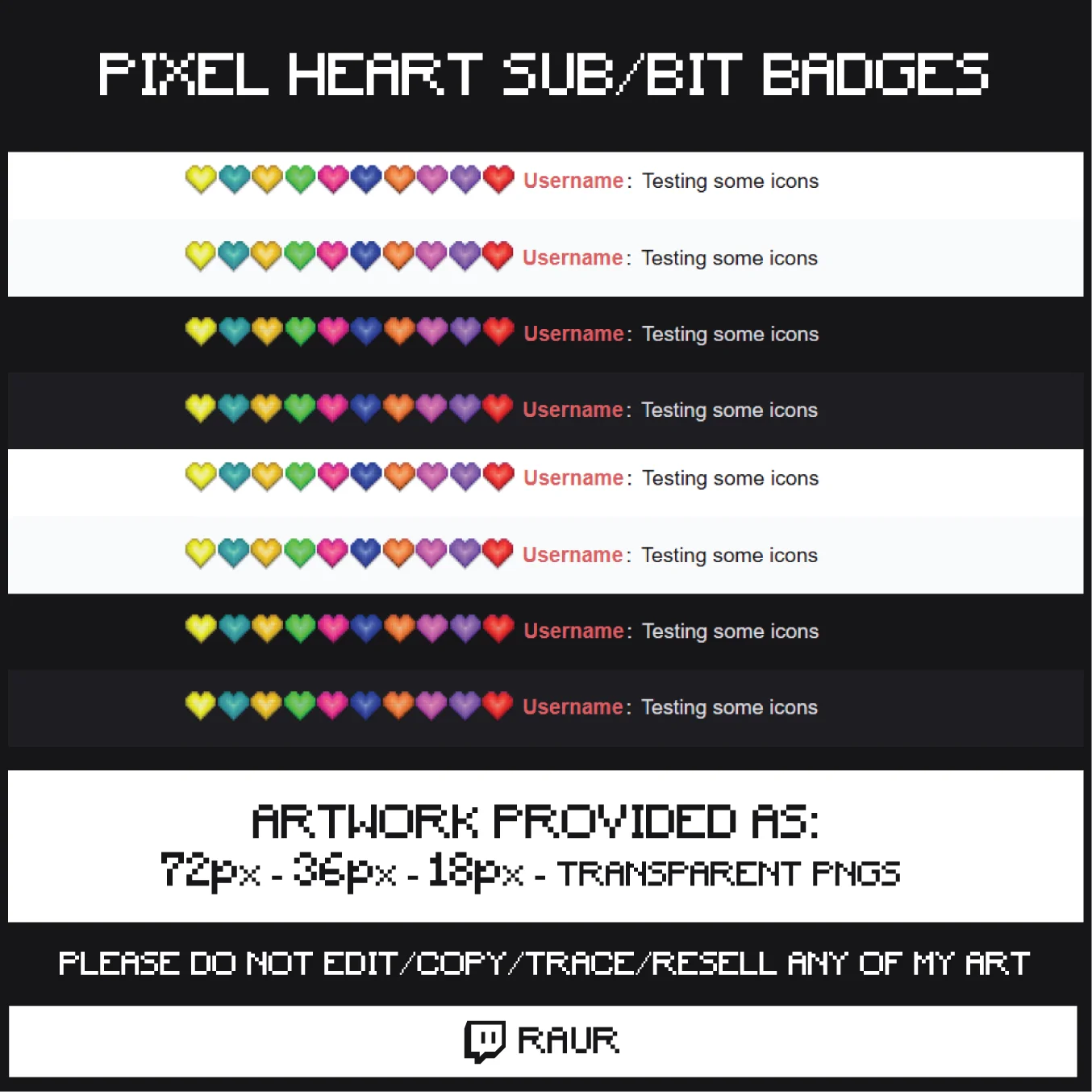 Twitch Pixel Hearts - Sub/Bit Badges product image (2)