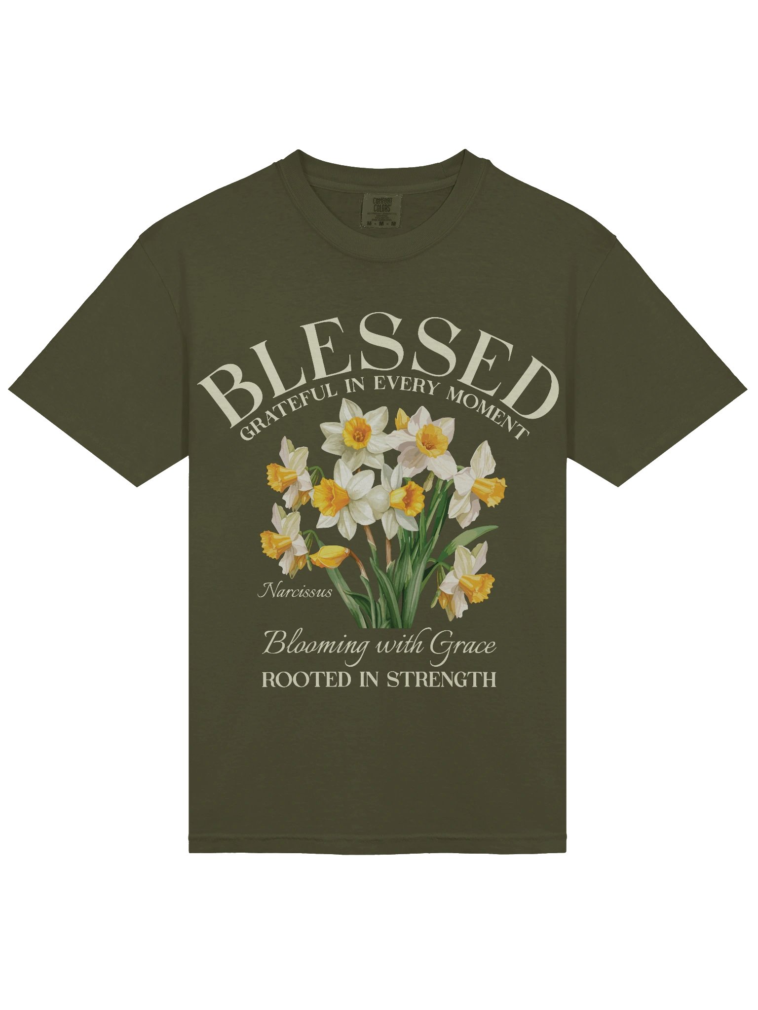 December Blessed Narcissus Flower Shirt – Blooming with Grace, Rooted in Strength Graphic Tee product image (7)