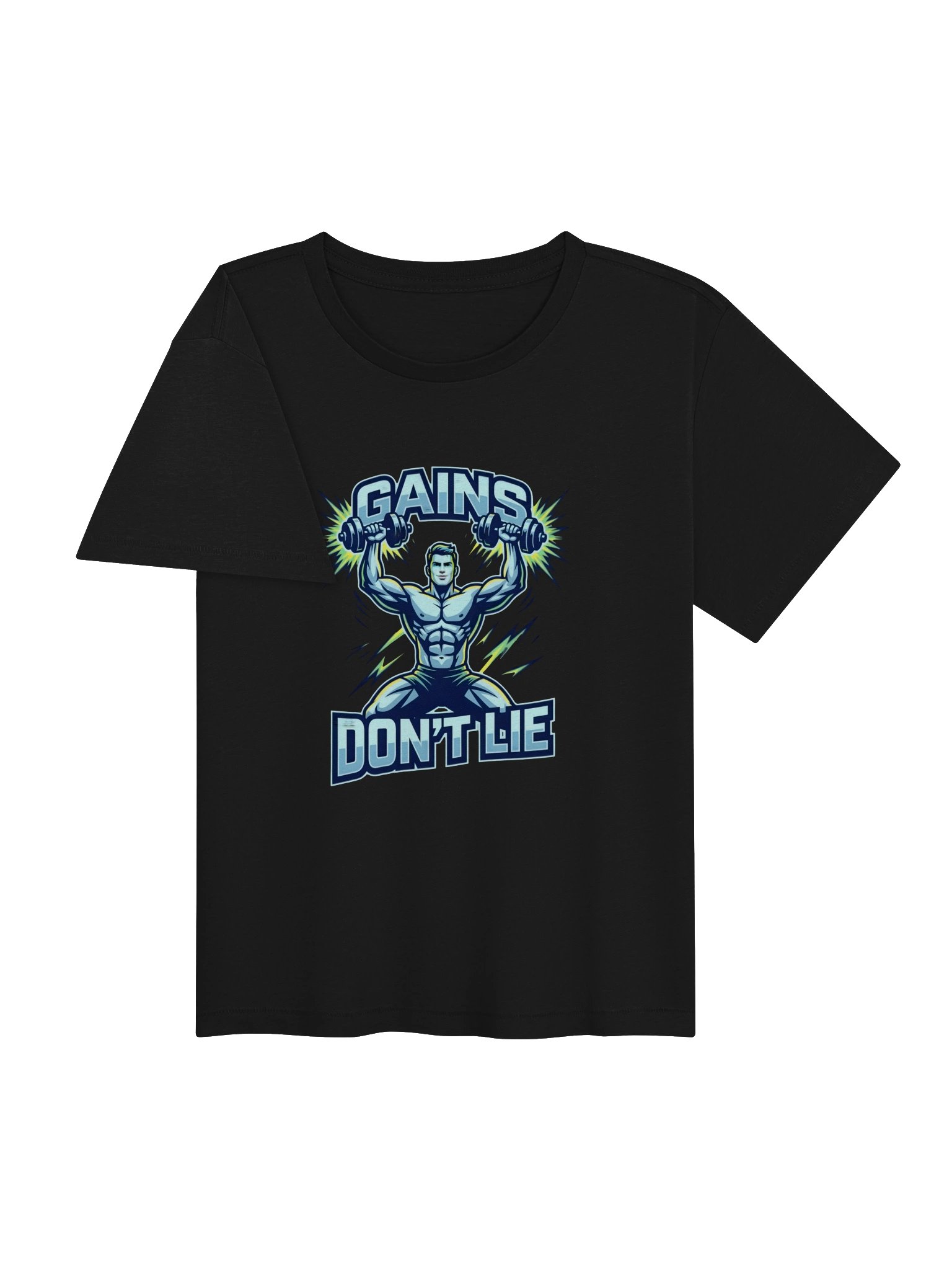 GAINS DON'T LIE Women's Gym Tee | High-Waisted Workout T-Shirt product image (2)