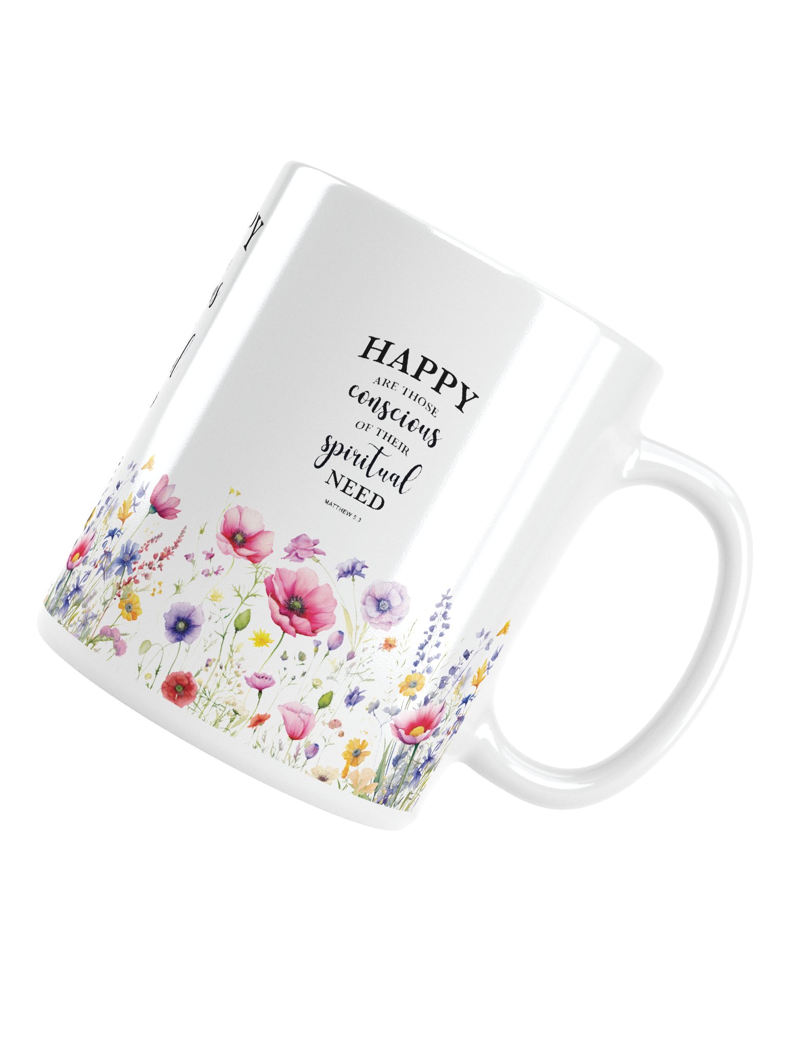 2026 Yearly Text Christian Mug – Matthew 5:3 Inspirational Floral Coffee Cup product image (6)