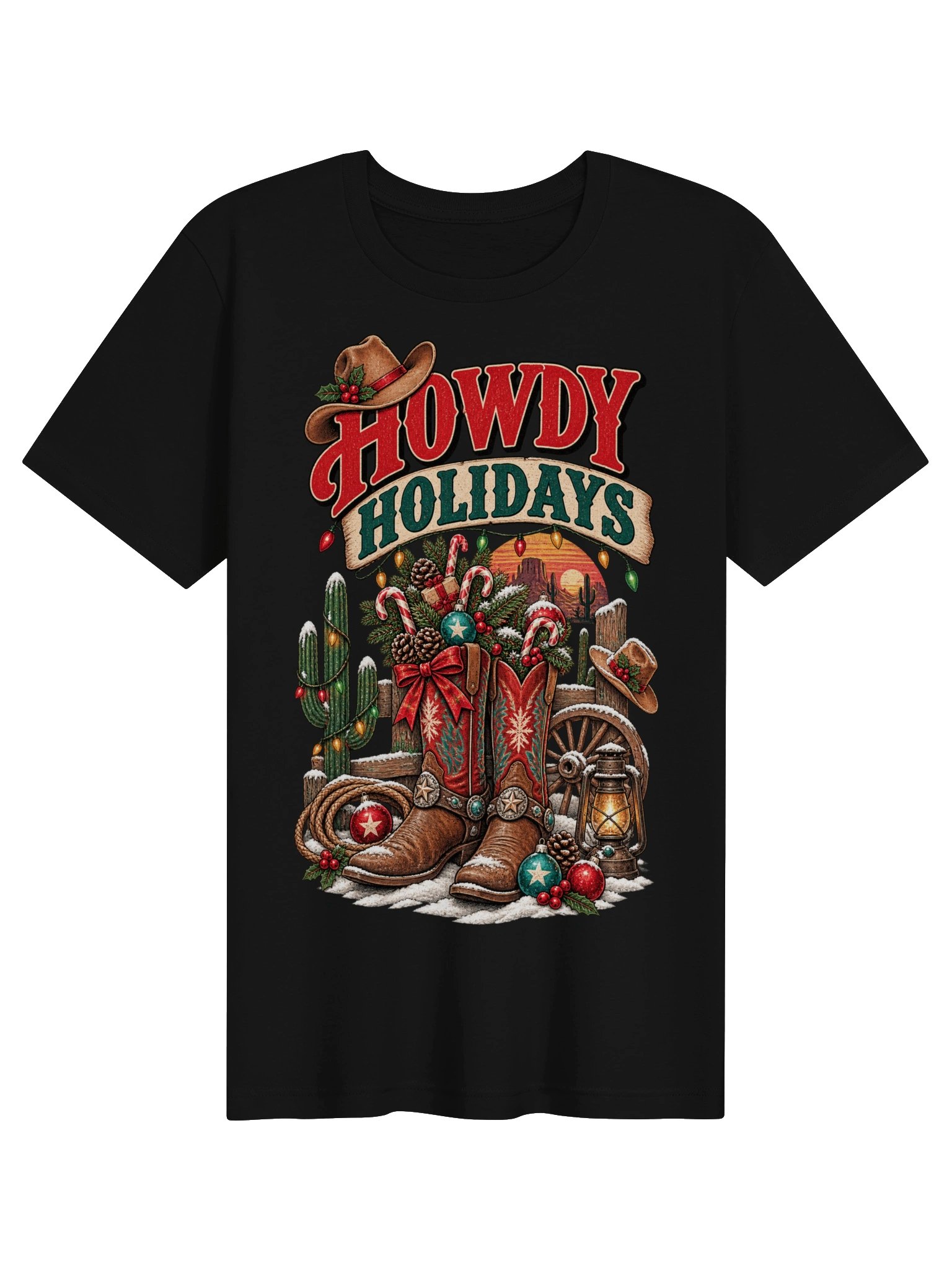 Howdy Holidays Western Christmas Shirt | Cowboy Christmas Graphic Tee product image (10)