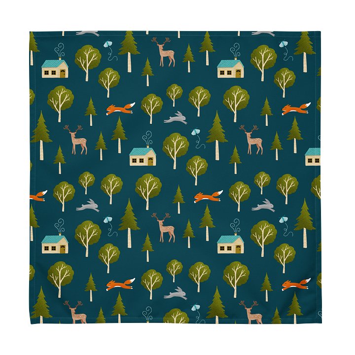Cozy Cabin and Forest Animals Cloth Napkin Set (4) product image (2)
