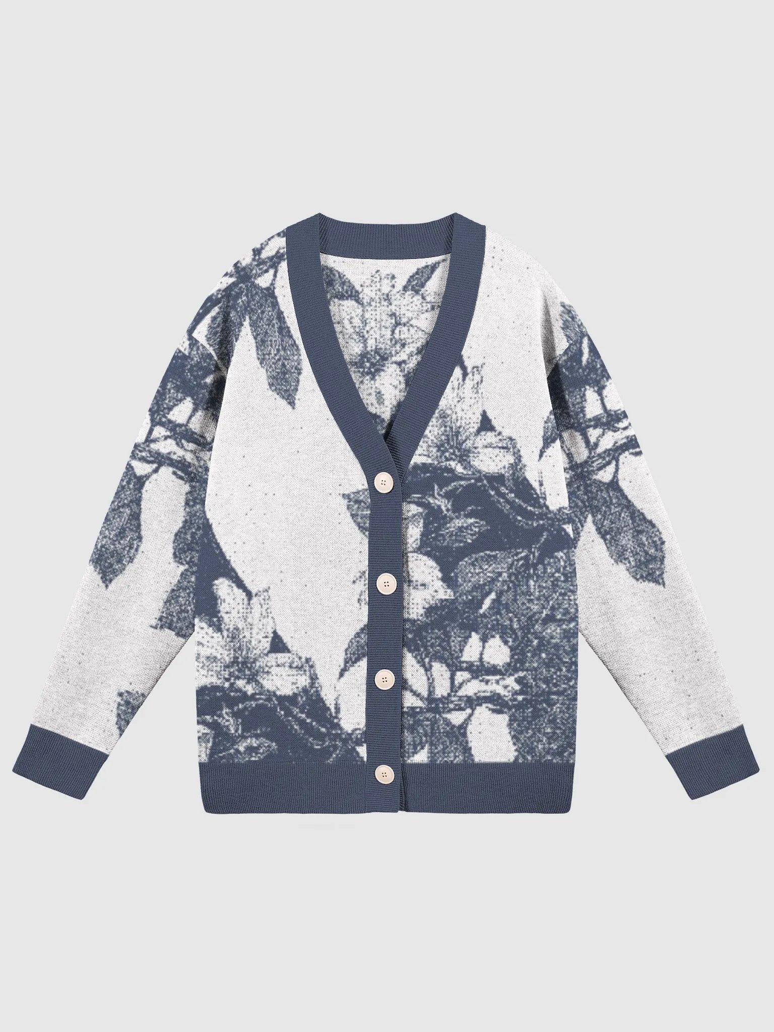Vintage-Inspired Floral Fusion II Knitted Cardigan product image (1)