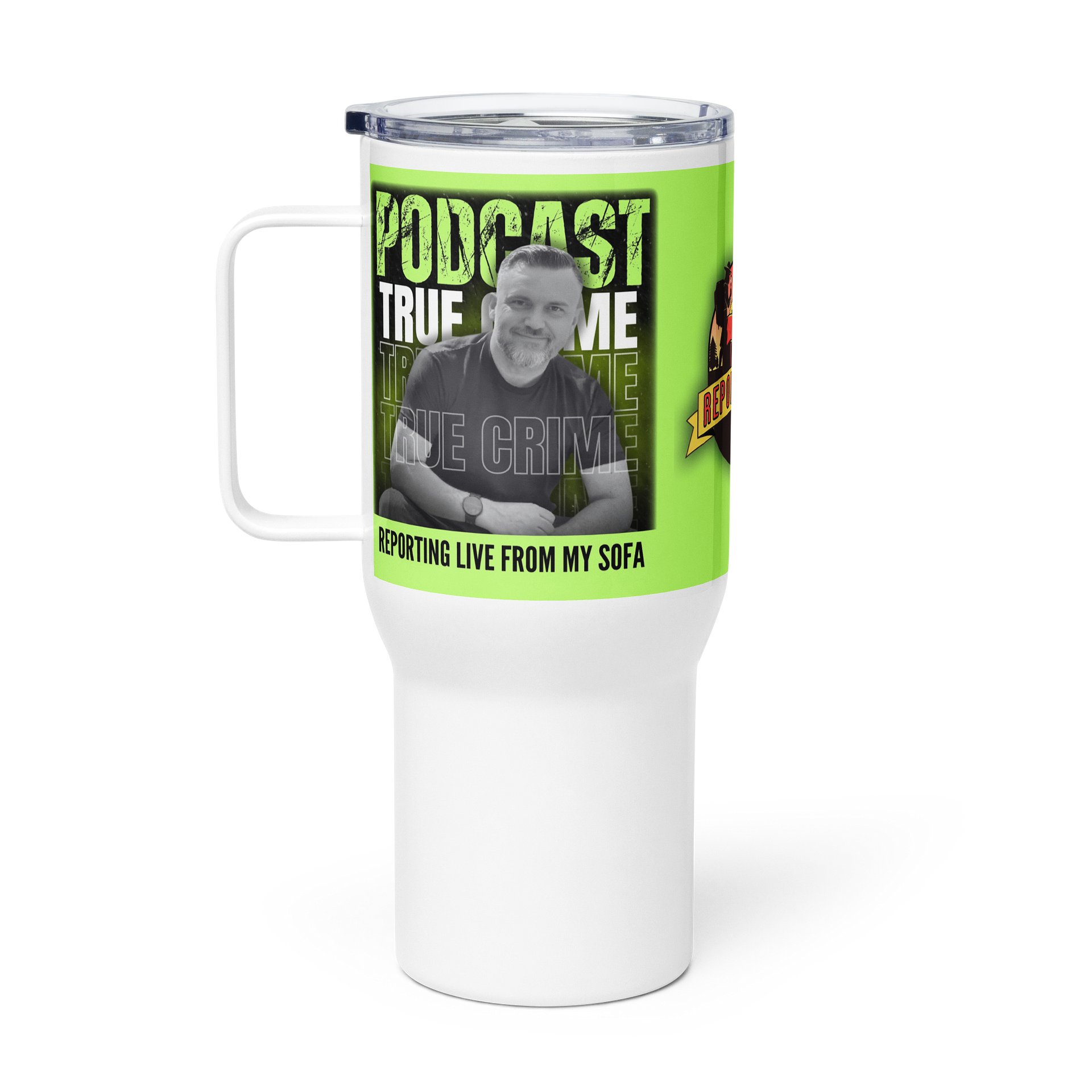 Reporting Live From My Sofa Podcast Travel Mug product image (4)
