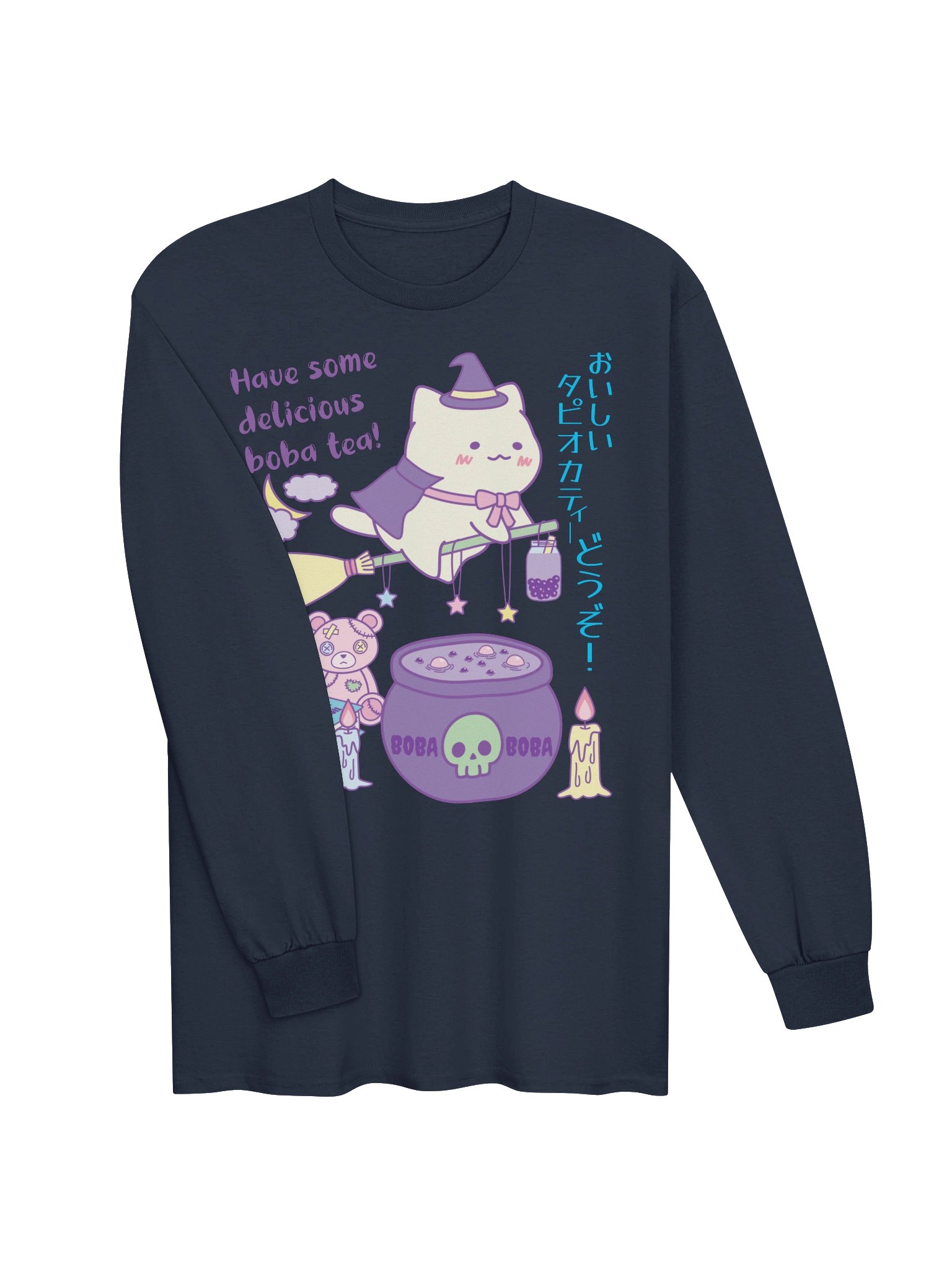 Boba Witch Cat - Unisex Adult Long Sleeve T-shirt product image (2)