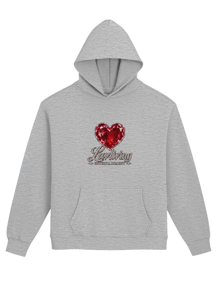 Lavliving Entertainment — Ruby Heart Diamond Black & Gray Hoodie — actual product view