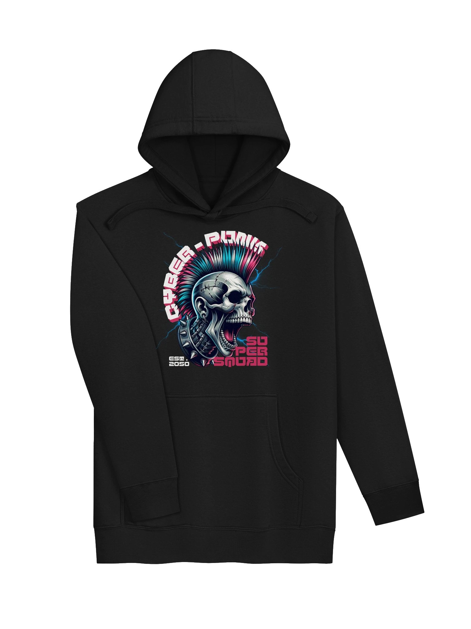 Cyber Punk Skull Graphic Comfort Hoodie product image (3)