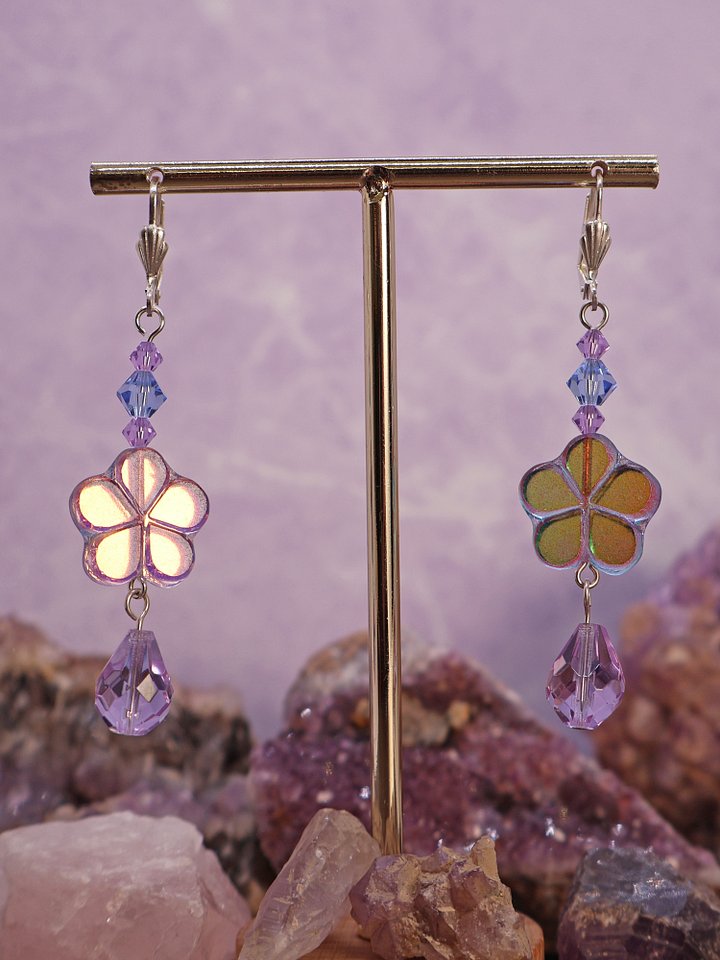 Iridescent Alexandrite Flower Drop Earrings product image (2)