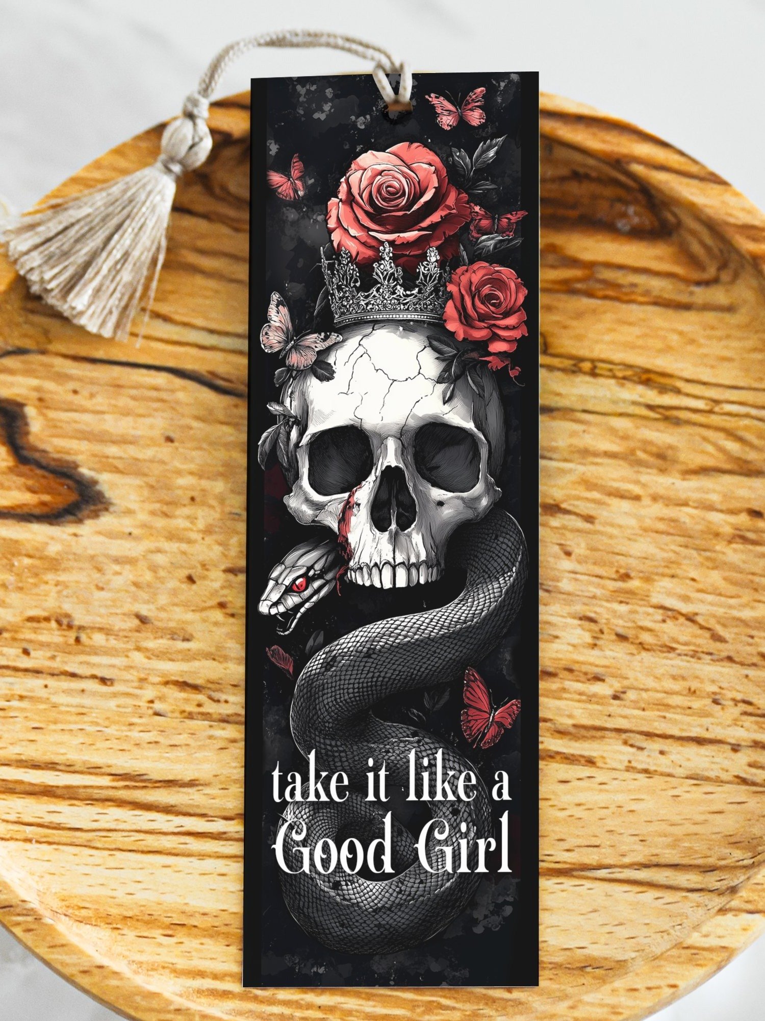 Skulls Roses Snakes Gothic Prince Dark Romance PNG, Smut Printable Bookmarks, Bookish Bookmark, Digital Download, DIY Gift for Reader product image (6)