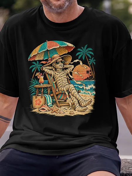 Mummy Beach Day — Monsters Off Duty Tee product image (4)