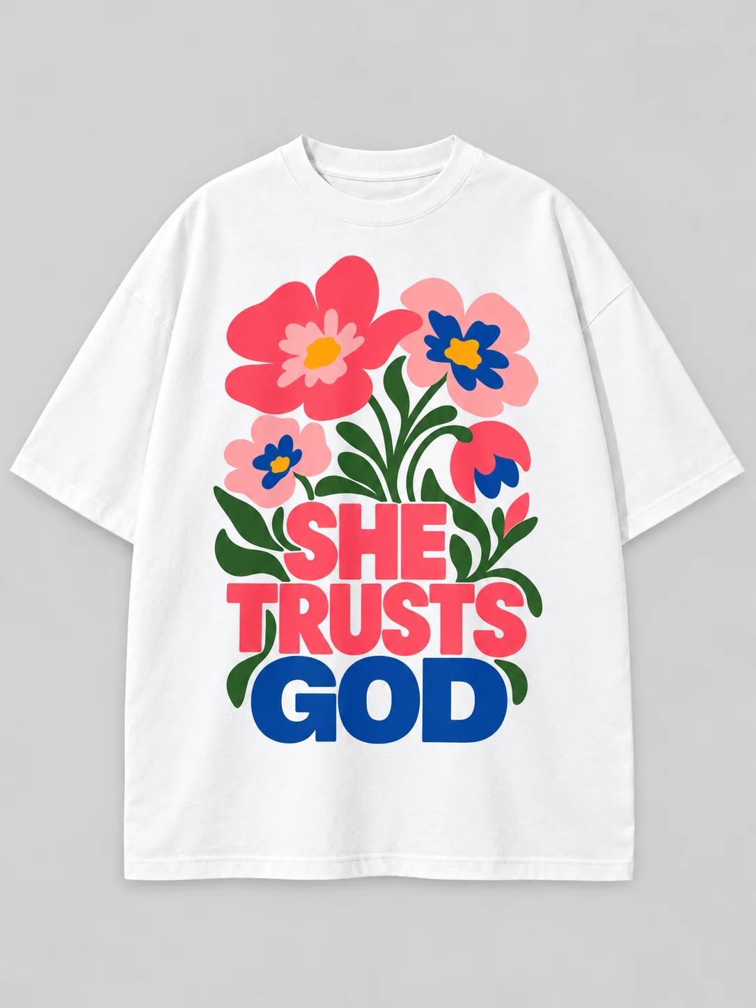 She Trusts God PNG – Christian Floral Shirt Design product image (2)