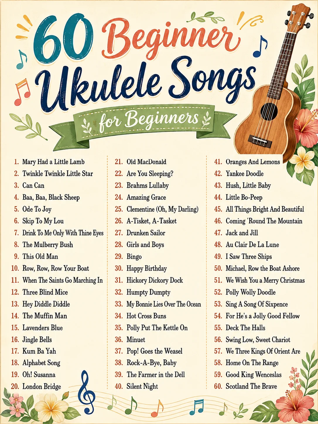 Easy Ukulele Songs for Beginners: 60 Fun and Easy-to-Play Songs (Sheet Music, Ukulele Tabs & Chords) product image (3)