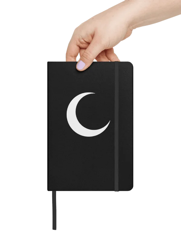 Crescent Moon Notebook – Clear White Print product image (4)