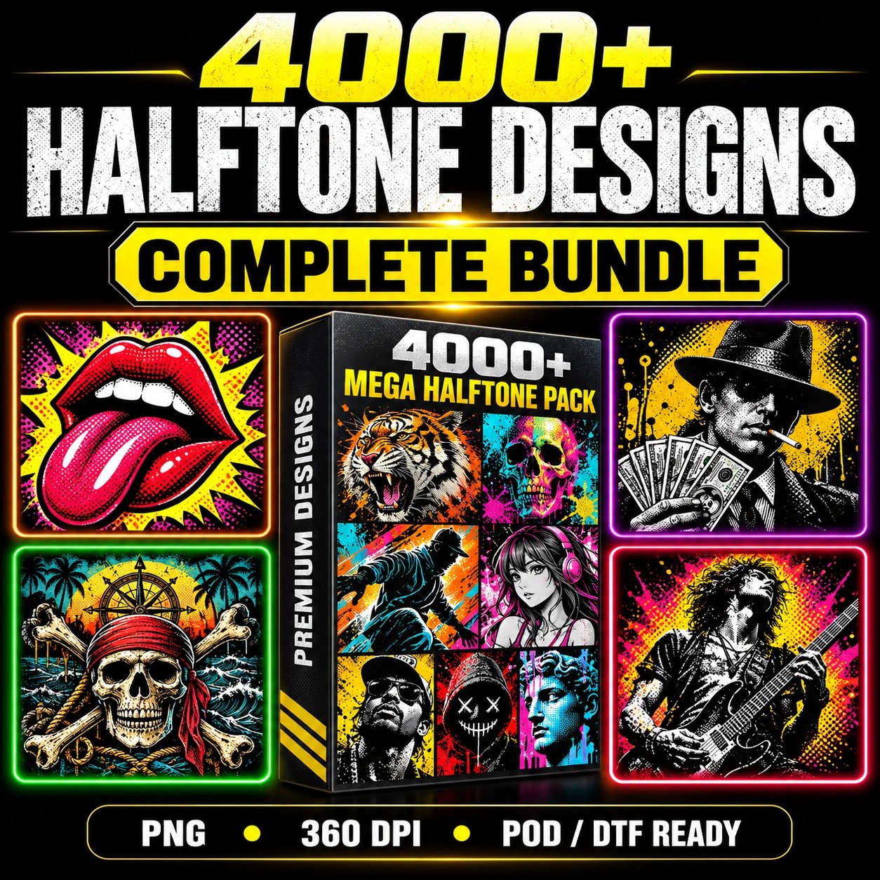 4000+ Halftone Designs for Black Apparel product image (1)