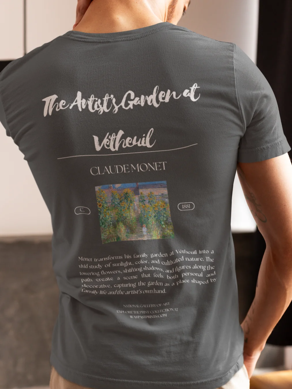 The Artist's Garden at Vétheuil (Claude Monet) T-Shirt product image (4)
