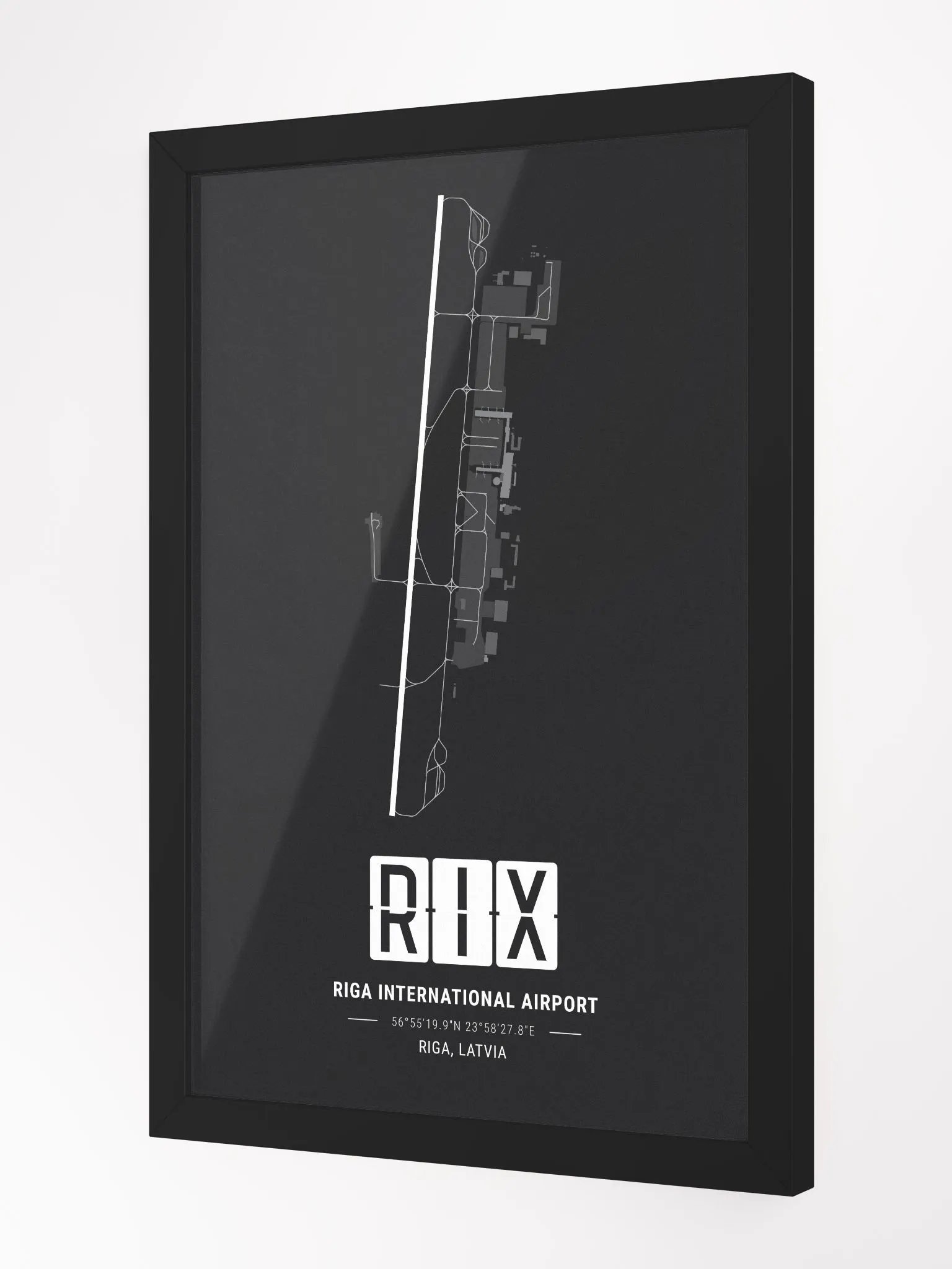 Framed Airport RIX Premium Map On Matt Paper product image (2)