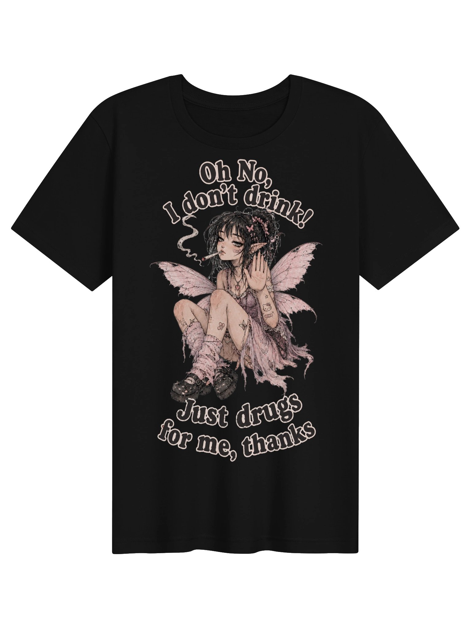 Just Drugs For Me Tee | Dark Fairycore Graphic Tee product image (4)
