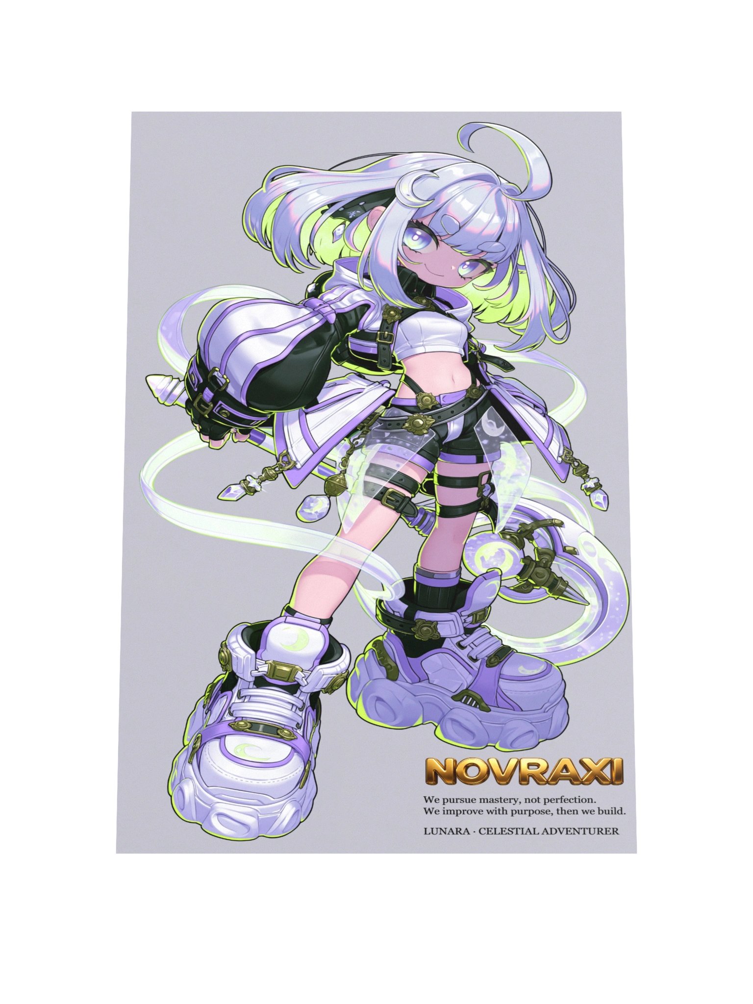 Celestial Adventurer Anime Poster | Pastel Fantasy Wall Art product image (2)