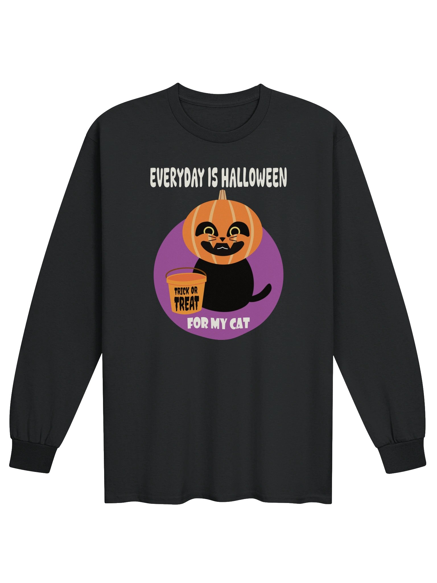 Halloween Cat (Treat Everyday) - Unisex Adult Heavyweight Long Sleeve T-shirt product image (1)