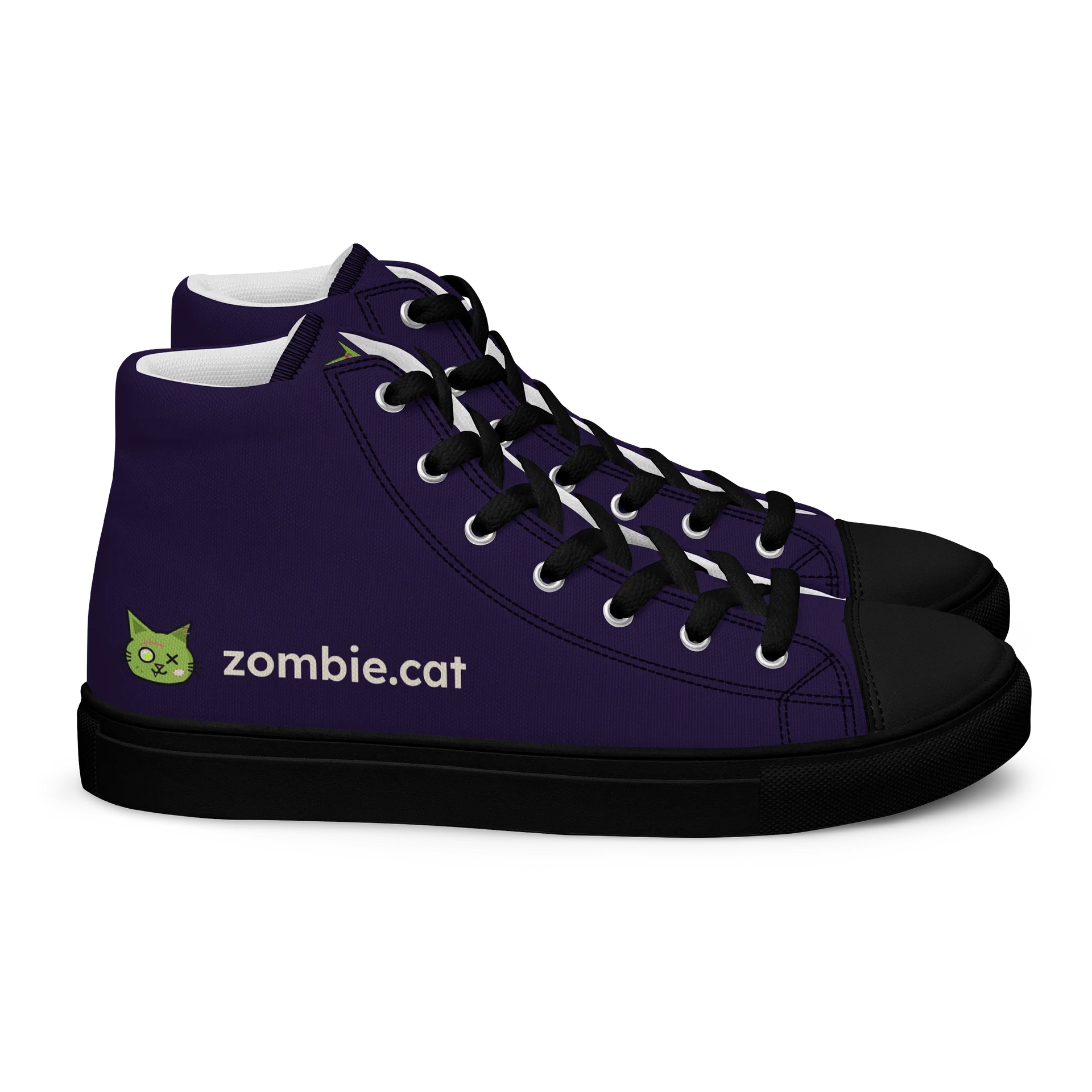 Zombie Cat Kana Men's High Top Canvas Shoes product image (2)