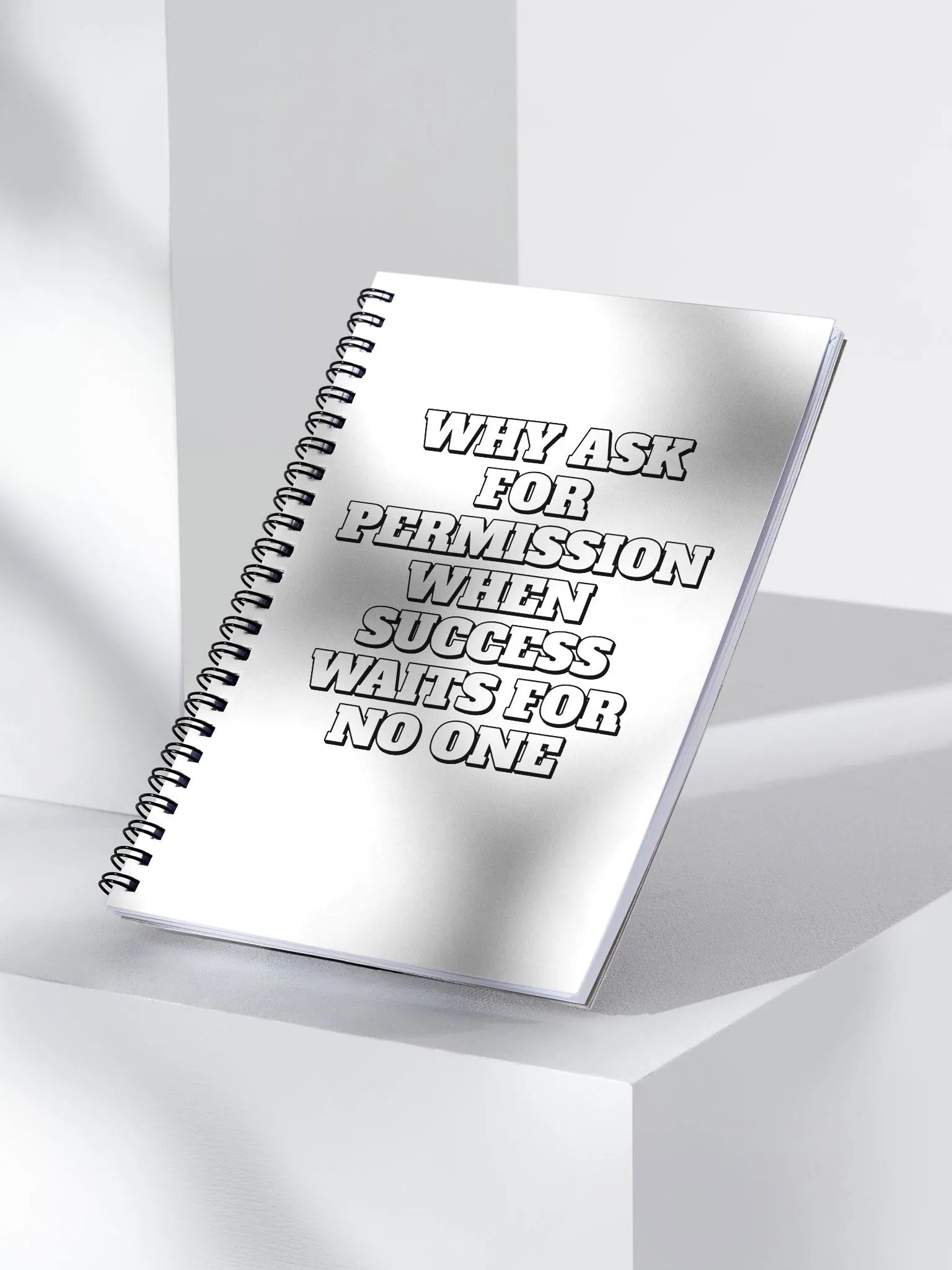 Why Ask For Permission When Success Waits For No One - Motivational Spiral Notebook product image (2)